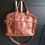 STILORD Genuine Leather Vintage Laptop Briefcase Messenger Bag Brown Image 2