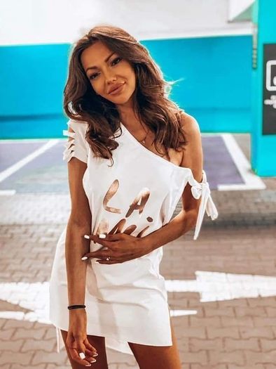 Dress white orange, ,  High Quality Clothes from Hola Boutique