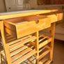 Solid wood kitchen trolley with Tiled top. Image 6