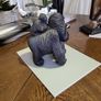 Gorilla with baby carved wood Image 4