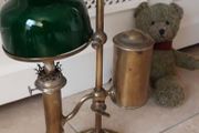 Elegant Victorian Adjustable Brass Student Lamp with Racing Green Ceramic Shade