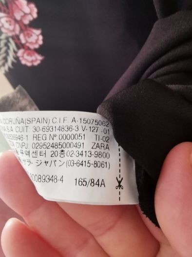 NEW - Zara Embroidered black midi dress UK 8