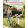 Push Reel Lawn Mower 45 cm, 5 Blades Manual Push Mower No Motor, 35- 62mm Adjustable Cutting Height, Walk-Behind Lawn Mowers with Grass Catcher Image 6