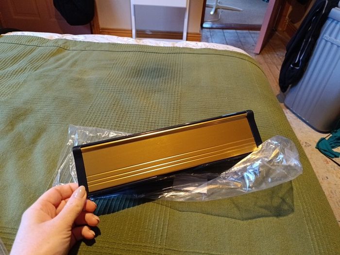 Gold coloured Letterbox