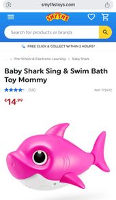 Pink Baby Shark Sing & Swim Bath Toy Mommy