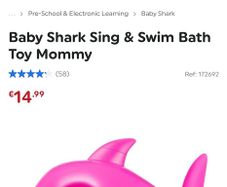 Pink Baby Shark Sing & Swim Bath Toy Mommy