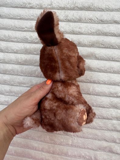 Little Town Brown Puppy Plush with Pink Nose approx. 18cm. Used Please see photos