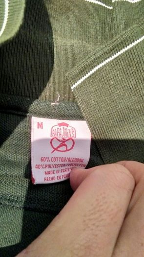 Papa Johns authentic shirts