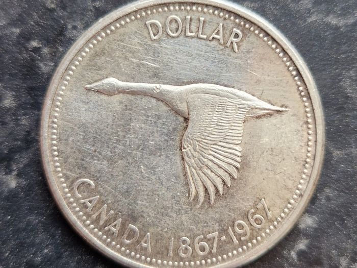 Two Canadian Silver Dollars 1867-1967