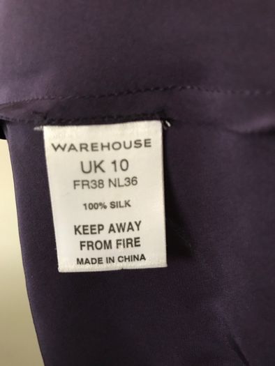 100% Silk Warehouse Purple Maxi Debs Long Dress - Size UK 10