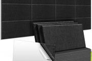 SPRING SALE | Acoustic Wall Panels 12 Pack 9 mm Thick Padded with Back Adhesive 34 x 20 cm Soundproof Insulation Panel Sound Absorbing Noise Reduction Panels for Office Door Walls, Dark Drey