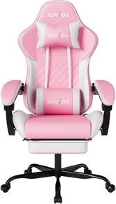 Gaming Chair, Ergonomic Computer Chairs with Footrest, Comfy Office Chair with Headrest, Massage Gaming Chair for Adult, Height Adjustable Pc Chair, 360 Swivel