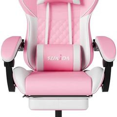 Gaming Chair, Ergonomic Computer Chairs with Footrest, Comfy Office Chair with Headrest, Massage Gaming Chair for Adult, Height Adjustable Pc Chair, 360 Swivel