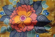 vintage fabric, screen printed fabric