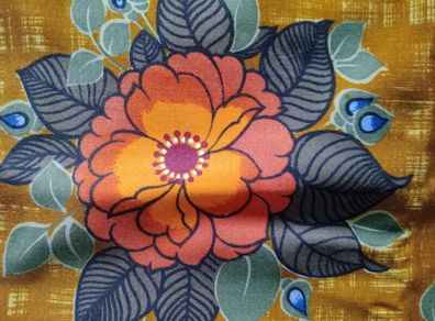vintage fabric, screen printed fabric