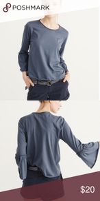 Abercrombie&Fitch bell sleeve top in blue size XS Postage included