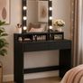 Dressing Table with LED Mirror White or Black Hollywood  & Storage Drawers Image 10