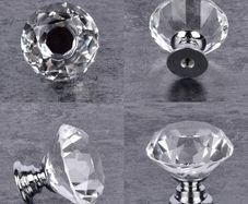 SALE | 25Pcs Crystal Door Knob, 30MM Diamond Drawer Knobs Crystal Door Handles Diamond Pulls for Home Kitchen Office Chest Cabinet Drawer