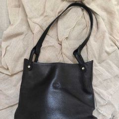Vintage Chesneau black leather suspender shoulder bag