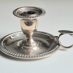 James Scott, Candle Holder, Chamber Stick. Hallmarked 1818. Sterling silver.