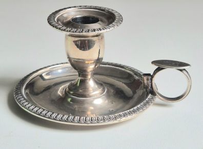James Scott, Candle Holder, Chamber Stick. Hallmarked 1818. Sterling silver.