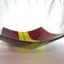 Red and yellow fused glass tray Image 7