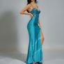 Teal Debs Prom Dress Size 12 sparkly too strappy backless sparkle top Image 6