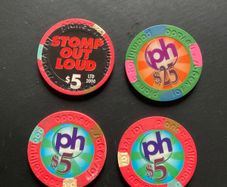 4x Authentic Las Vegas Casino Chips - Planet Hollywood - Inc Rare Stomp Out Loud 5