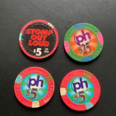 4x Authentic Las Vegas Casino Chips - Planet Hollywood - Inc Rare Stomp Out Loud 5
