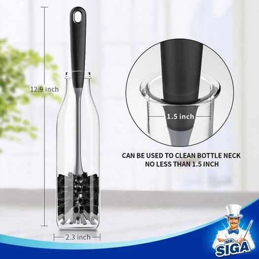 Long Handle Bottle Brush, Cleaning Brush for Water Bottle, Glassware, 2 Pack