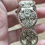 Geneva Women's Silver Tone Religious Open Cuff Bracelet Watch. Image 5