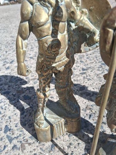 3 x Mid Century 10 inch Solid Brass Viking Warriors(6.9 kgs)