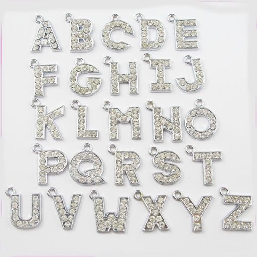 Rhinestone Letter Charms