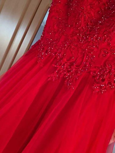 red confirmation dress