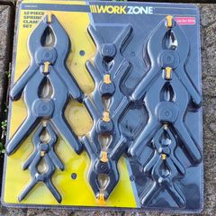 Brand New Workzone 12-Piece Spring Clamp Set Reinforced PP, Soft Pads