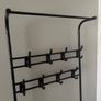 Freestanding Metal Hall Tree Coat Rack with Shoe Storage Image 3