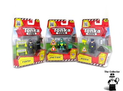 Lot of 3 Tonka Town Tony Peter And Ross The Tonka Town Playset Toy Mini Figure With Accessories Brand New Sealed