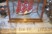 Large Old Ship in a large Glass Case Lovely Display