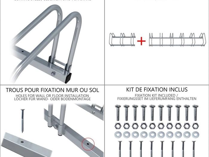 NEW SALE | 5 Bike Stand Floor or Wall mounted bike rack for garage Bicycle Parking rack Cycle Storage Locking Stand