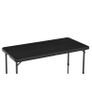 Basics 4-Foot Folding Table with Adjustable Height, Lightweight Portable Folding Tables for Indoor & Outdoor, Auto-Locking Legs, Carrying Handle, 121.4 x 60.7 x 86.1 cm, Black Image 3