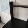 Black Compact Computer Study Desk with Shelves Image 3