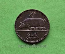 Ireland 1953 year Bronze Half Penny.