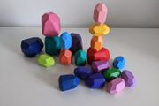 Wooden stacking rocks