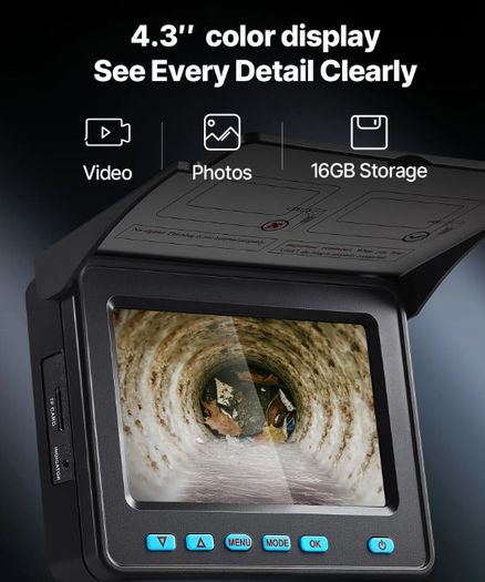 Sewer Camera 50m Drain Inspection Camera with Screen