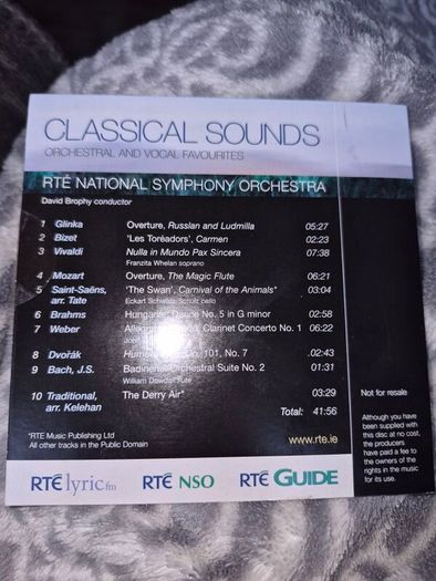 CD RTE Brings You Classical Sounds. Orchestral and Vocal Favourites