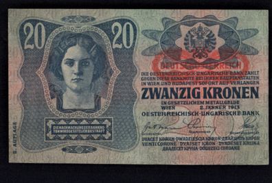 AUSTRIA - Hungary Empire krone - 20 zwanzig kronen - 1913