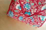 Red floral toiletry bag