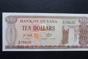 Guyana 1992.10 Dollars Uncirculated Banknote.
