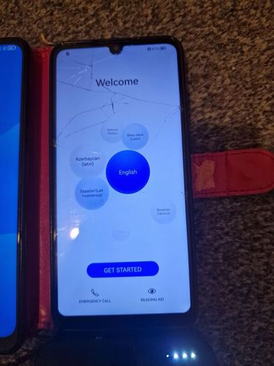 Job Lot of 4 Smartphones - ALL WORKING (samsung, TCL, Huawei, Alcatel) - Damaged/Cracked