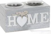 Heart Wooden Vintage/Retro Candle &amp; Tea Light Holder